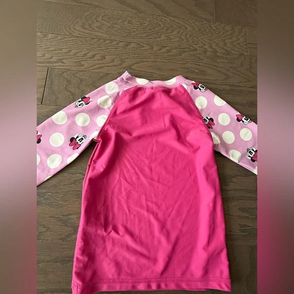 Disney Minnie Mouse Girls Swim Set Rash Guard Bikini XS 4–5 pink - Picture 11 of 16